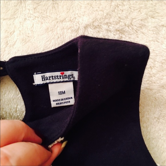 Hartstrings Navy Knit Dress, Lace, 18 mo. - Picture 2 of 6
